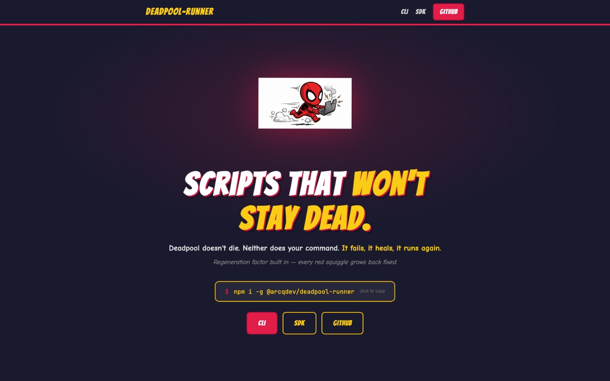 Deadpool Runner documentation site